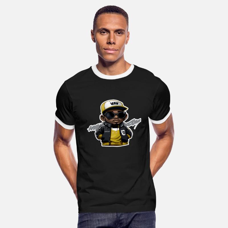 Little Hip Hop Head with Stroke (Yellow)