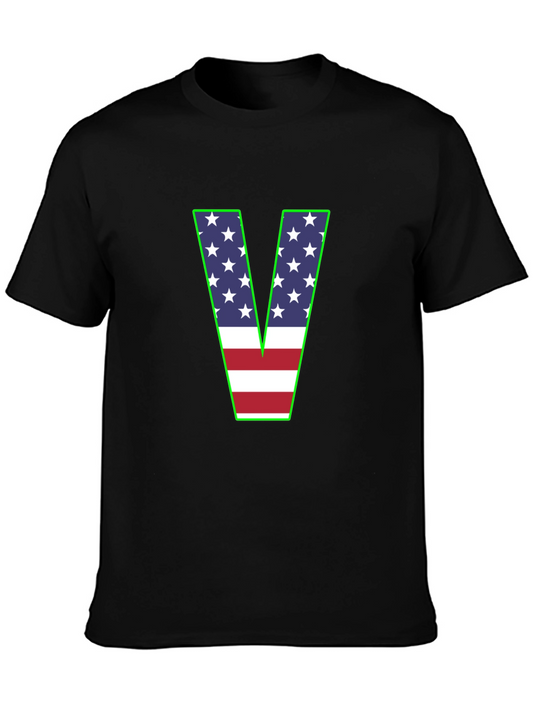 American Flag V-Neck T-Shirt