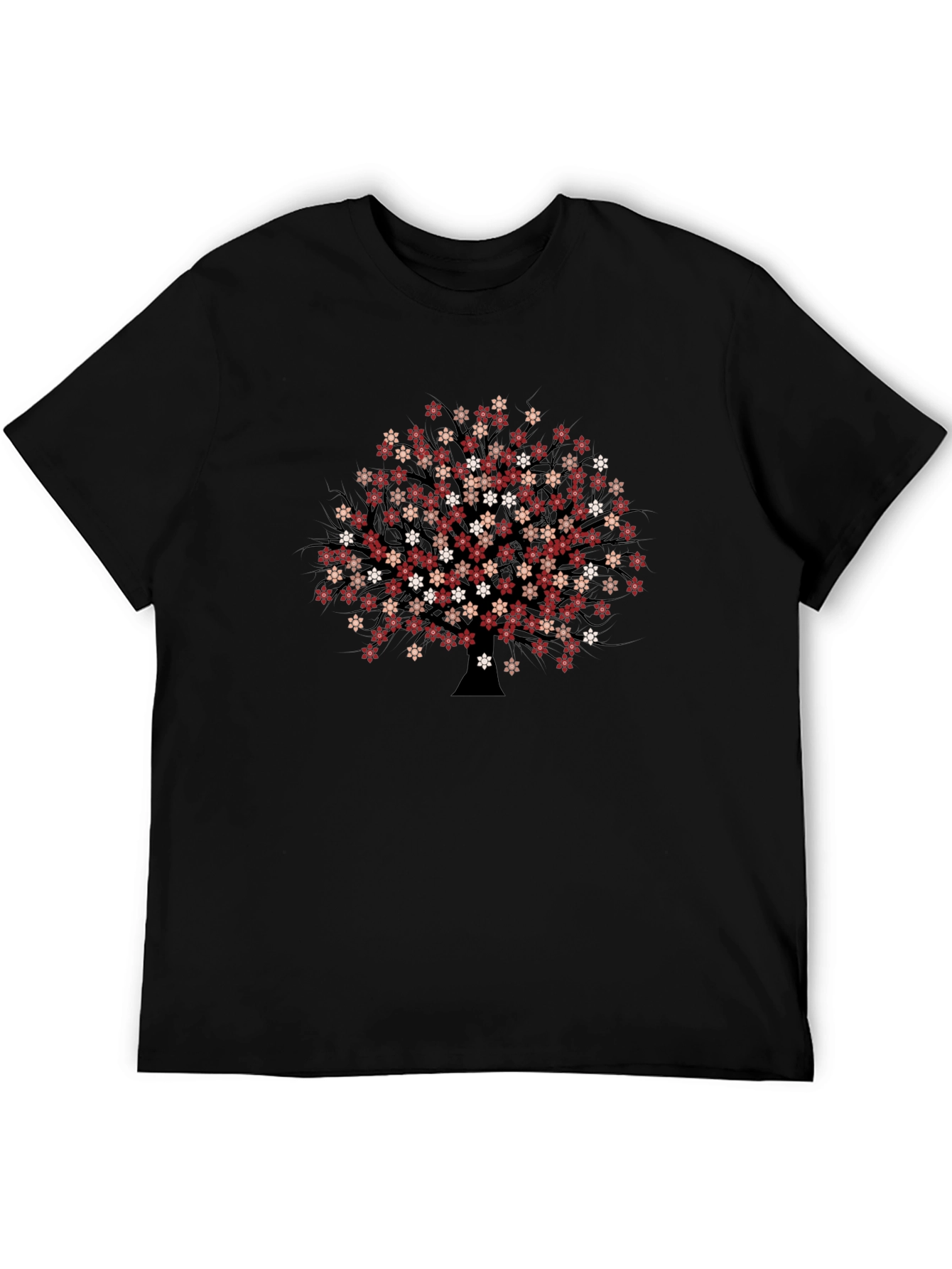 Floral Tree Graphic Black T-Shirt