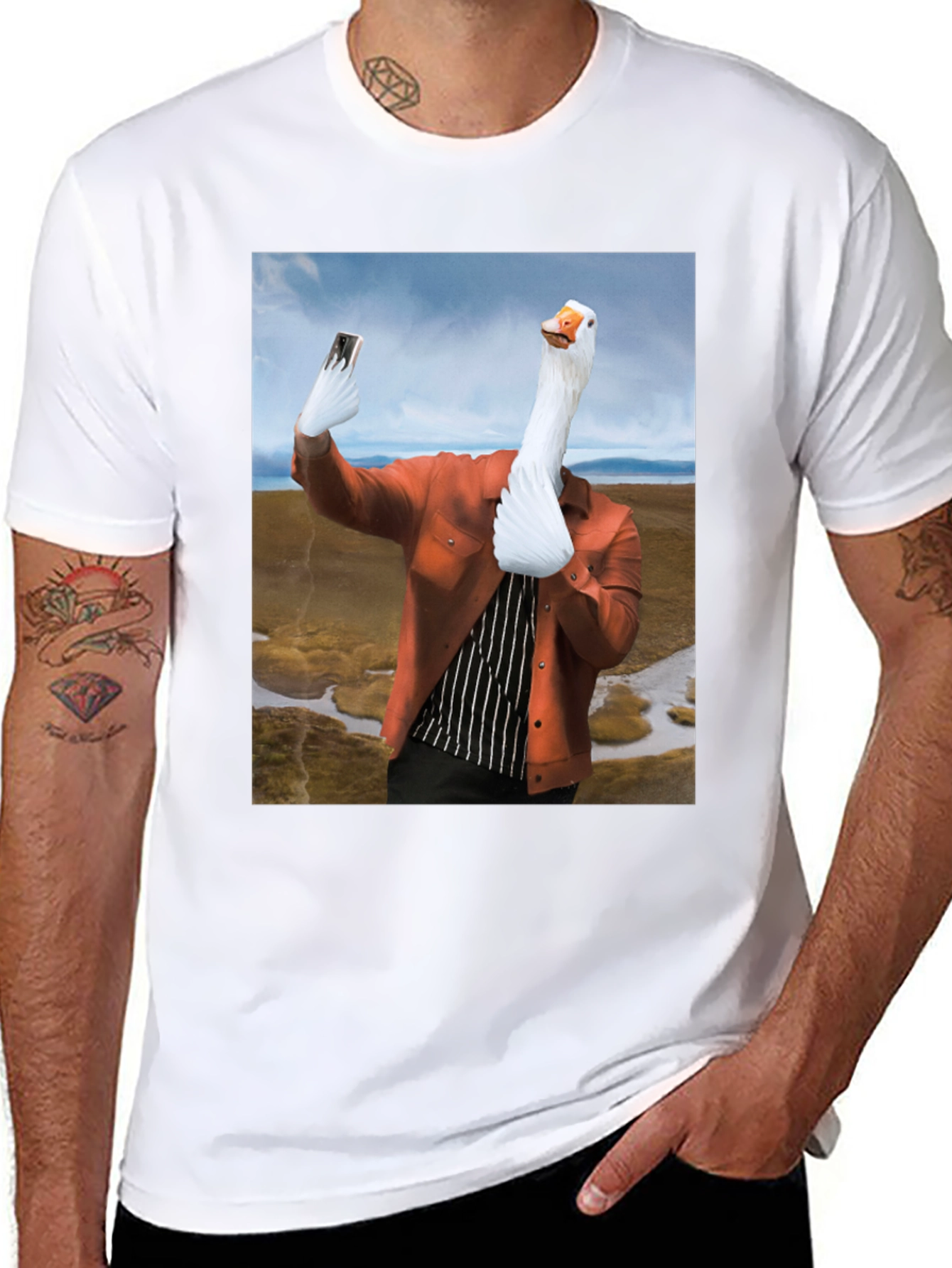 Funny Goose Selfie T-Shirt