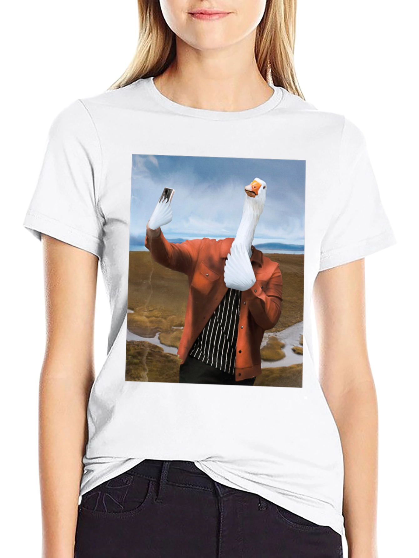 Funny Goose Selfie T-Shirt