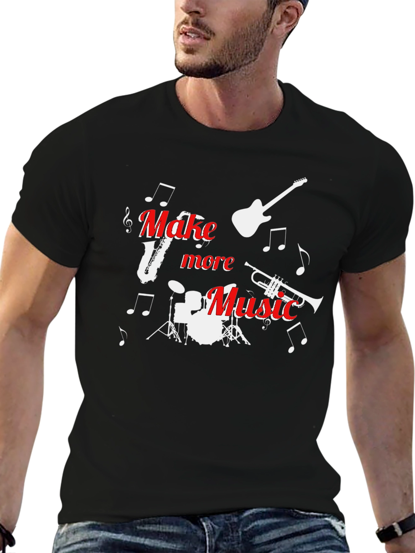 Make More Music Black T-Shirt