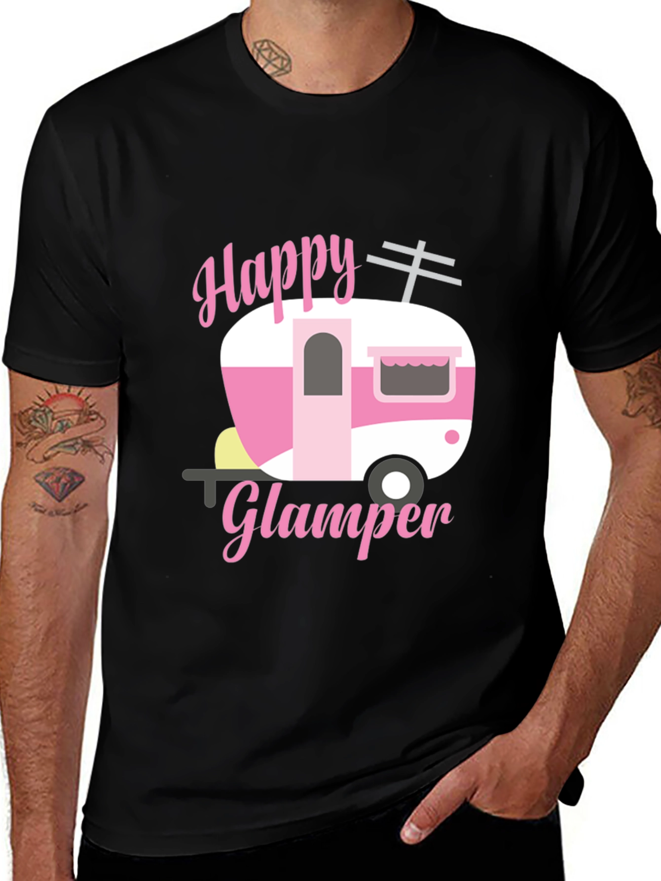 Happy Glamper Graphic Tee - Camping Lover Shirt