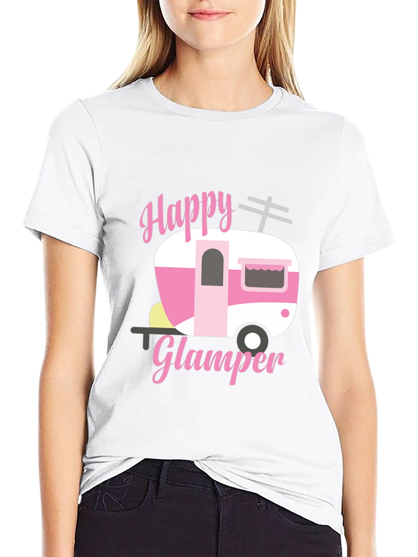 Happy Glamper Graphic Tee - Camping Lover Shirt