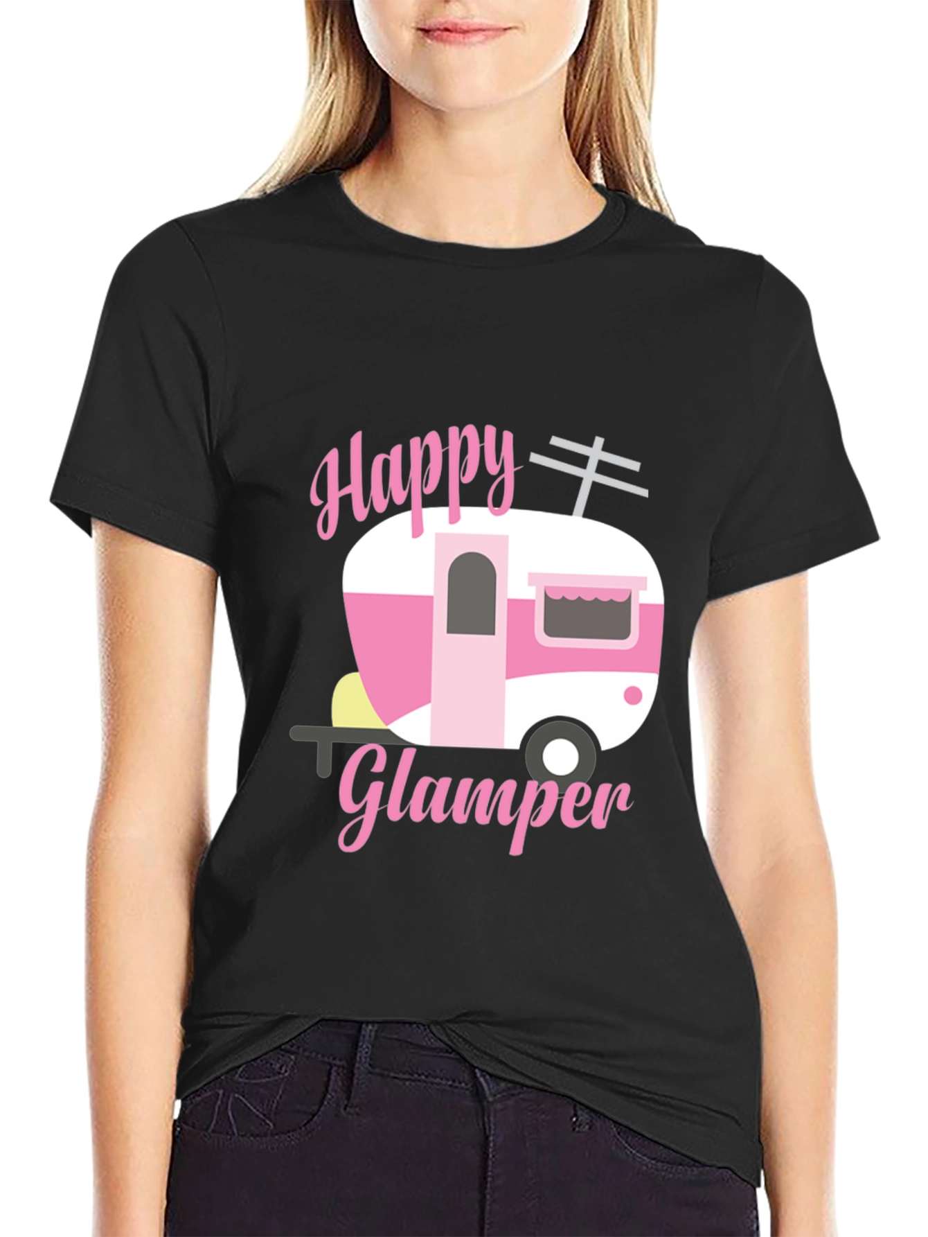 Happy Glamper Graphic Tee - Camping Lover Shirt