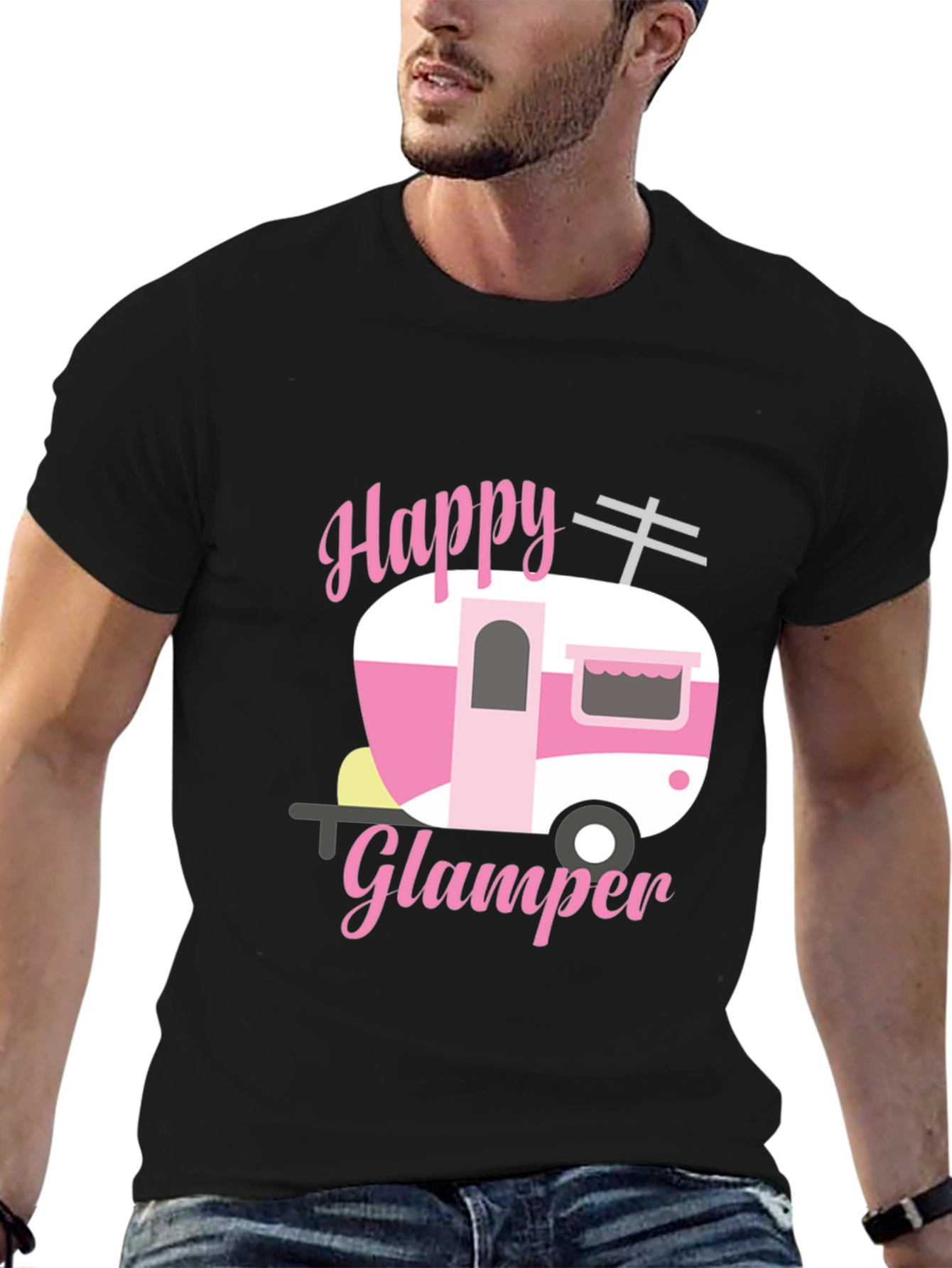Happy Glamper Graphic Tee - Camping Lover Shirt