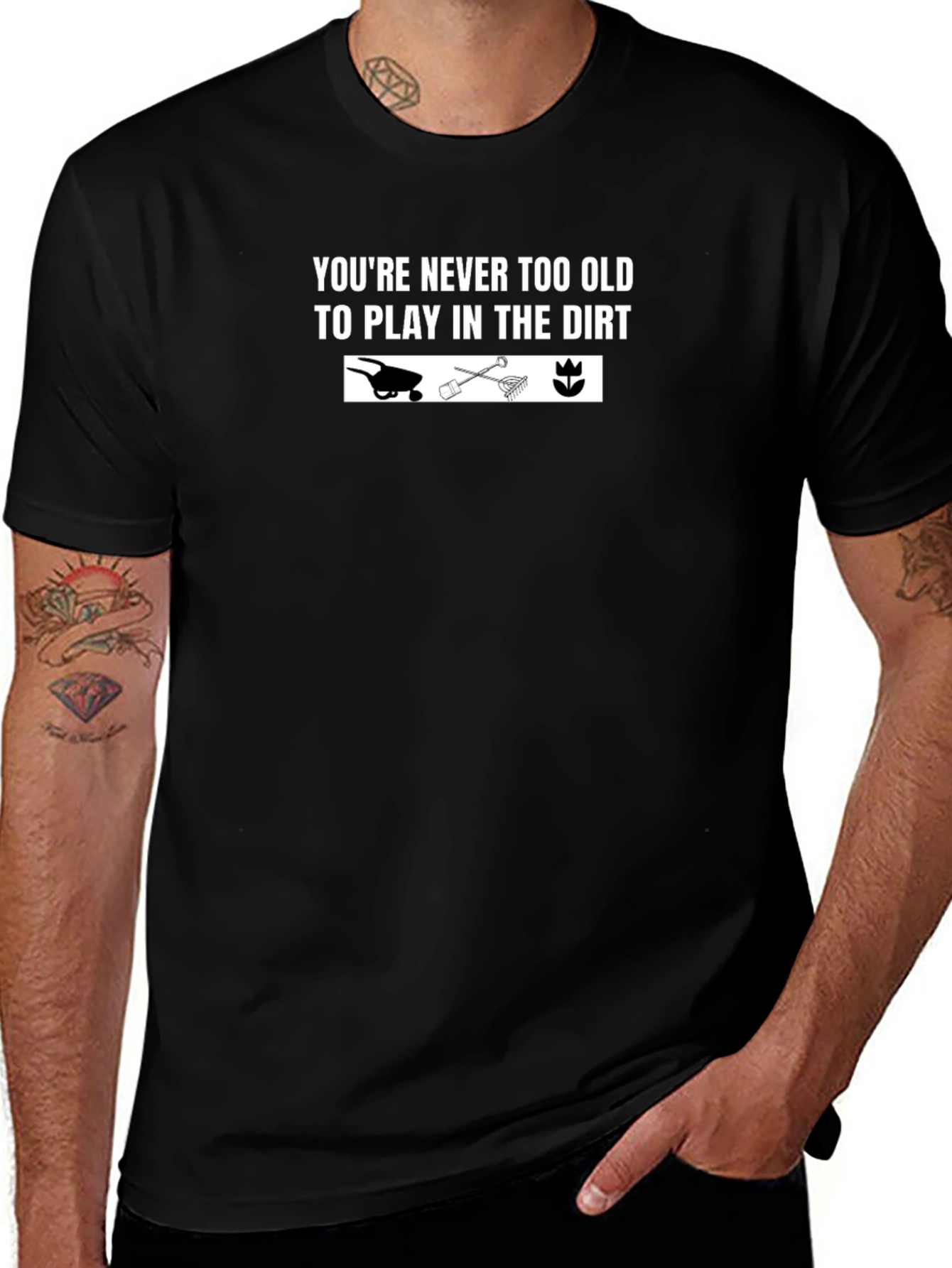 Never Too Old Gardening T-Shirt - Black