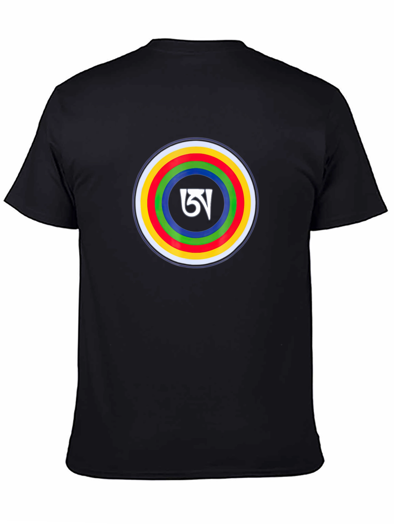 Black Tee with Tibetan Symbol Circle