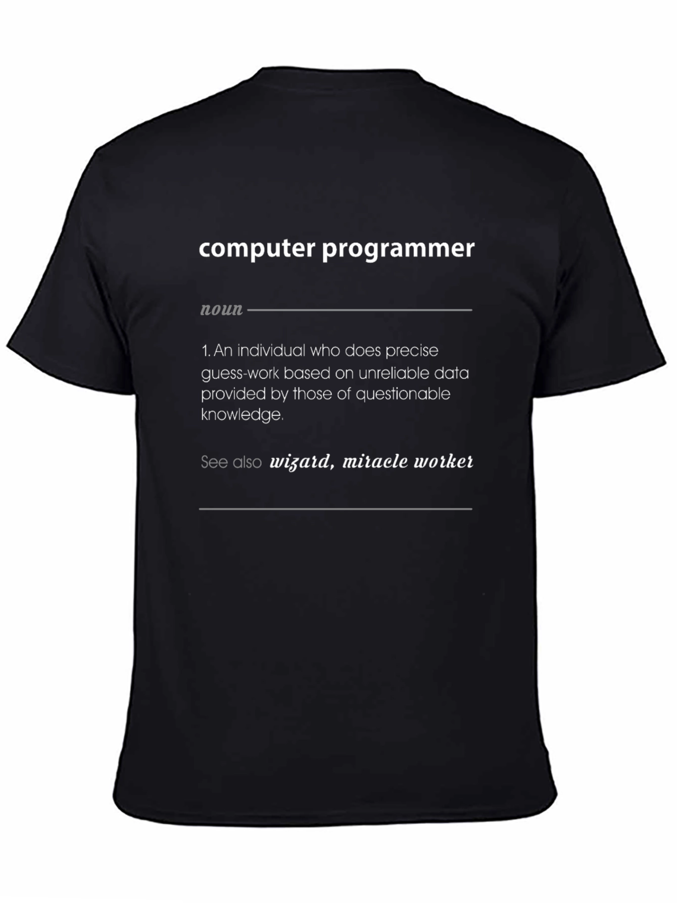 Computer Programmer Definition Black T-Shirt