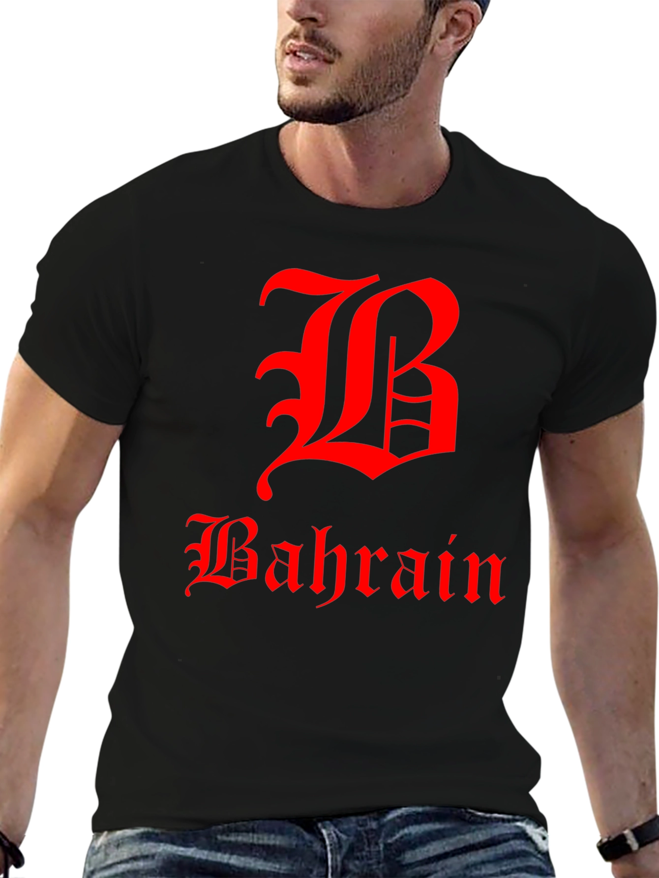 Bahrain Graphic T-Shirt - Red Print on Black
