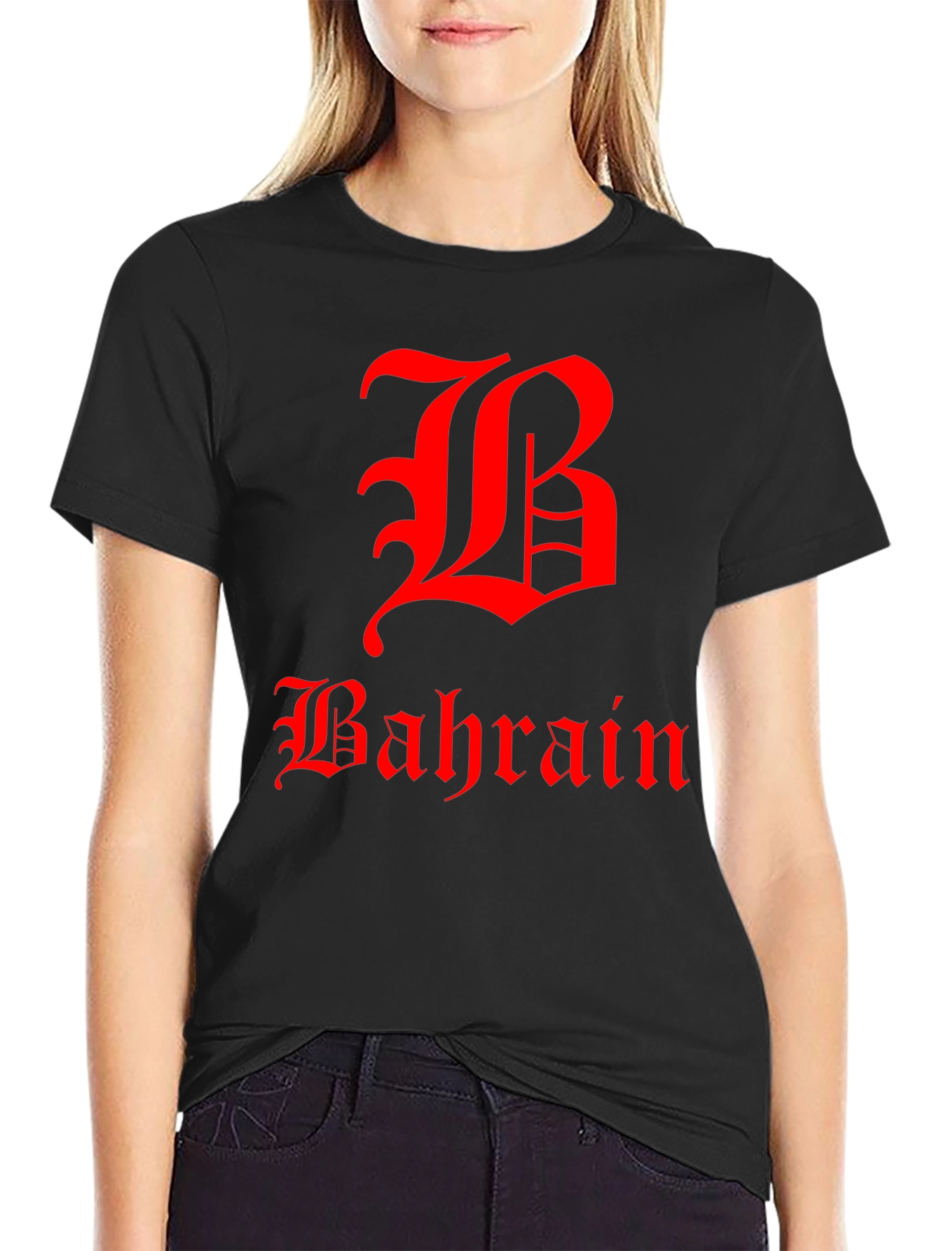 Bahrain Graphic T-Shirt - Red Print on Black