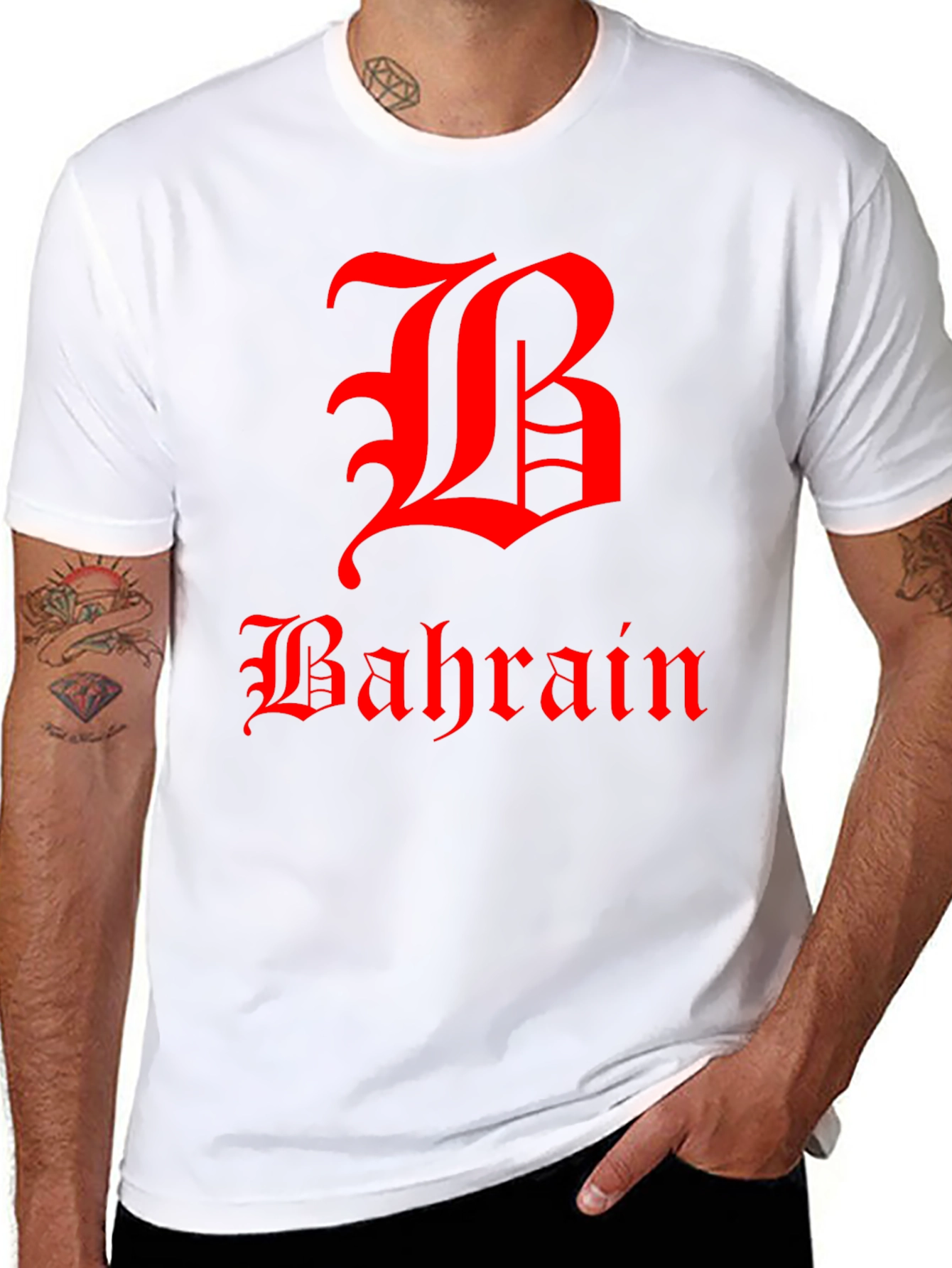Bahrain Graphic T-Shirt - Red Print on Black