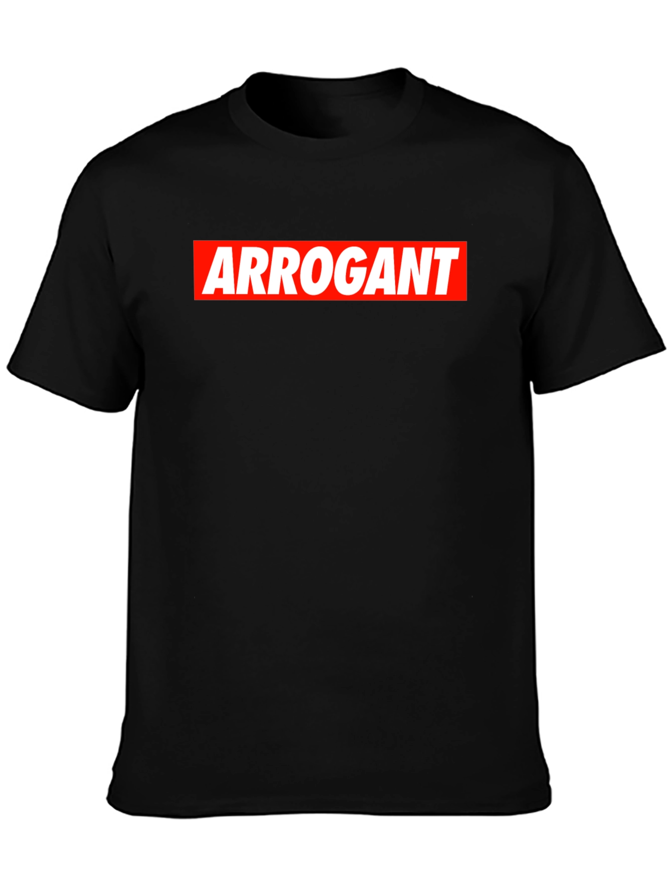 Arrogant Bold Graphic Tee - Mens Black Cotton T-Shirt