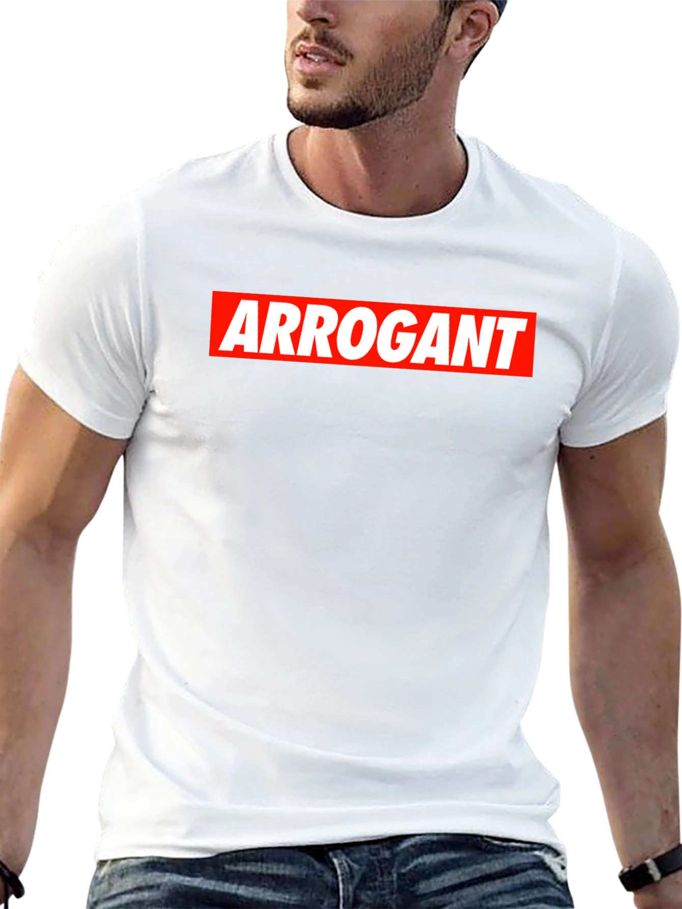 Arrogant Bold Graphic Tee - Mens Black Cotton T-Shirt