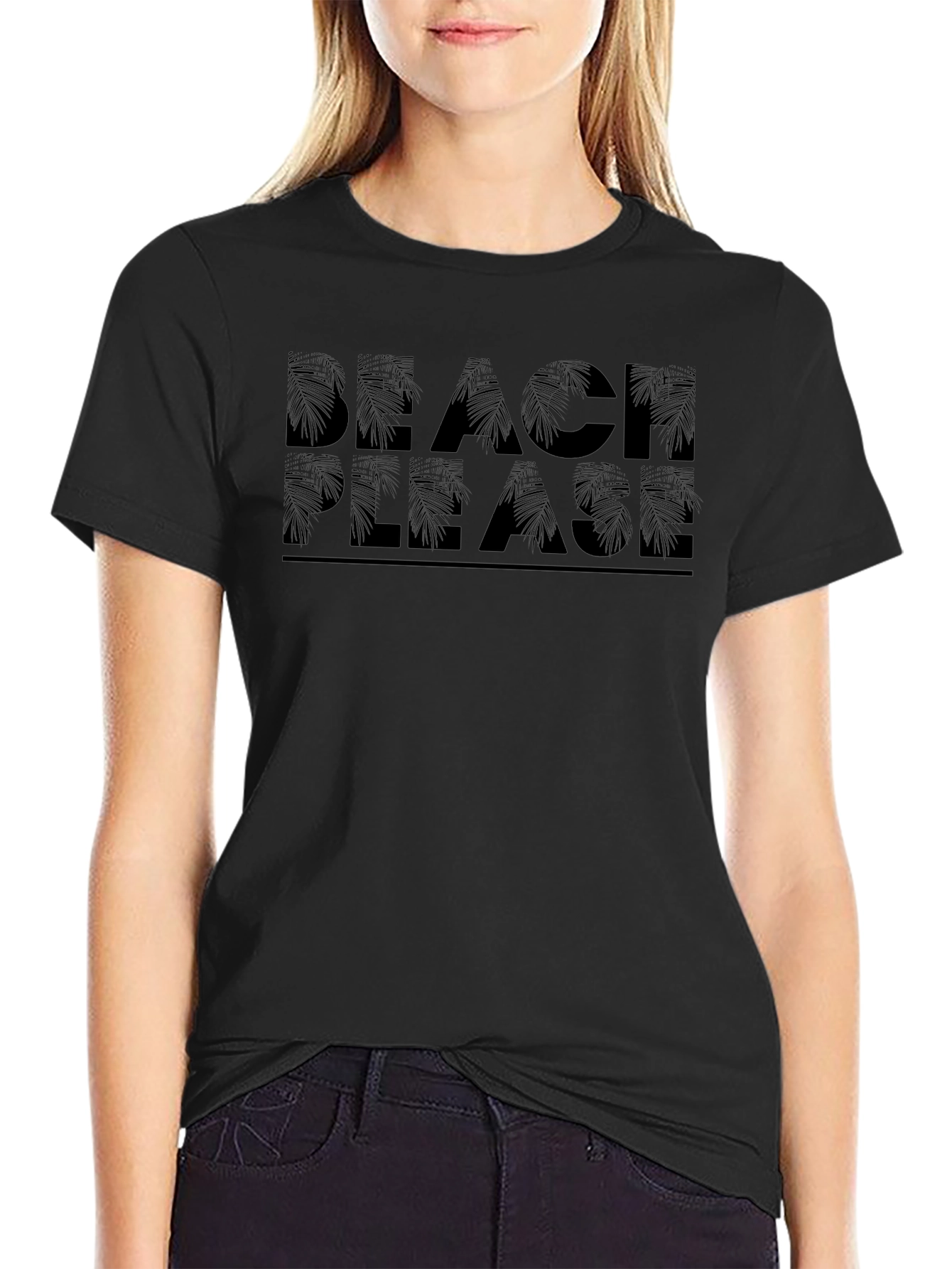 Beach Please Graphic Tee - Black T-Shirt