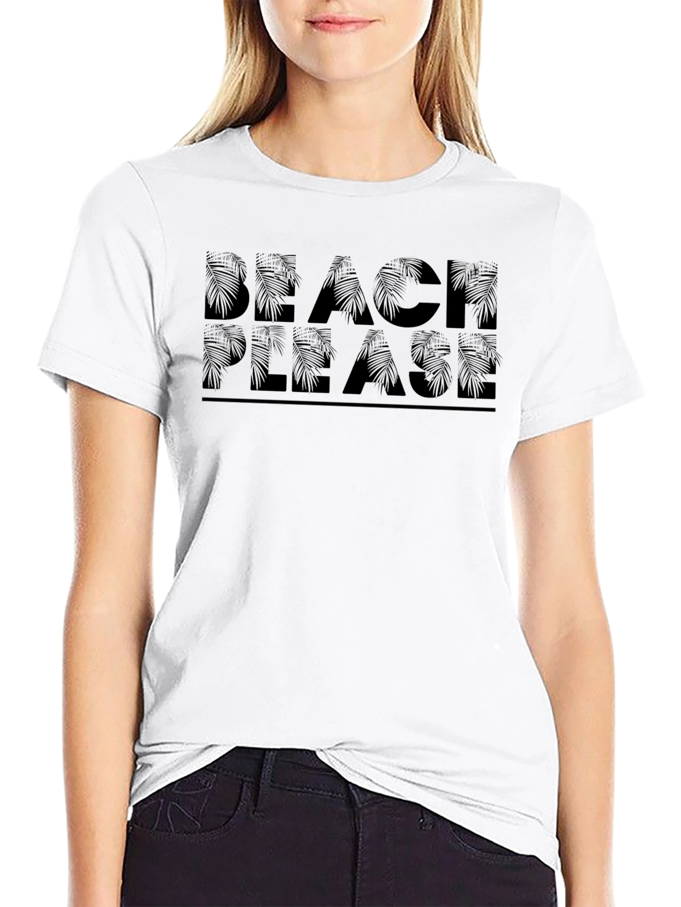 Beach Please Graphic Tee - Black T-Shirt