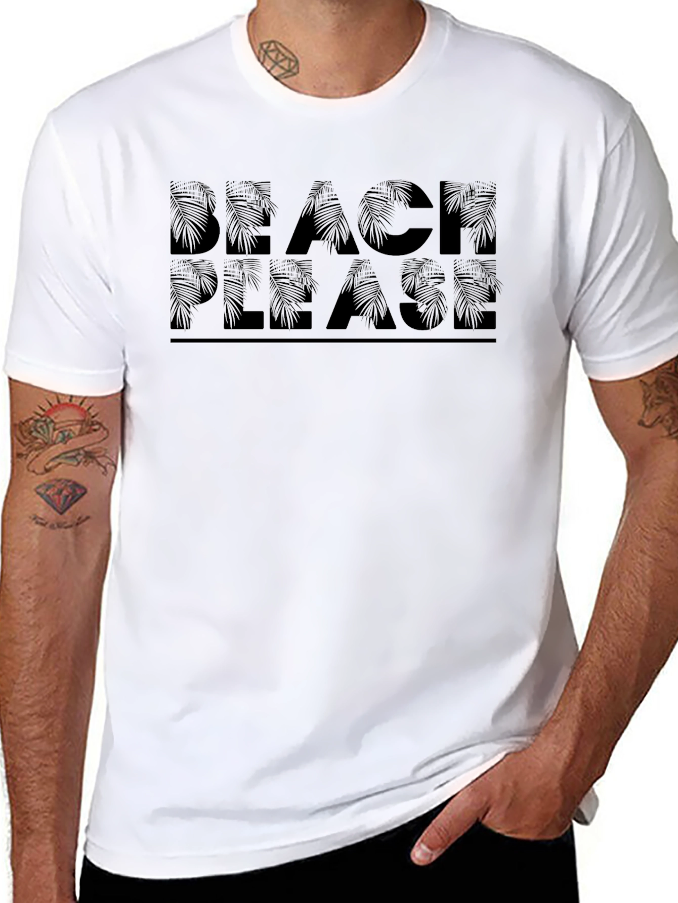 Beach Please Graphic Tee - Black T-Shirt