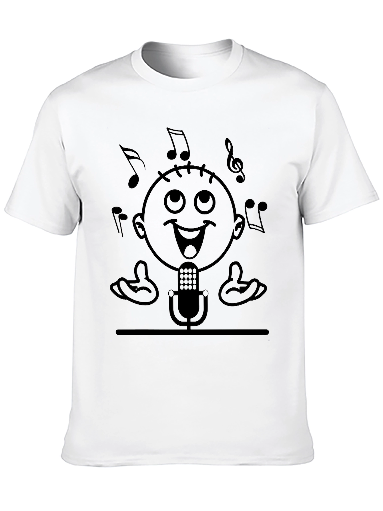 Singer Cartoon Graphic Black T-Shirt