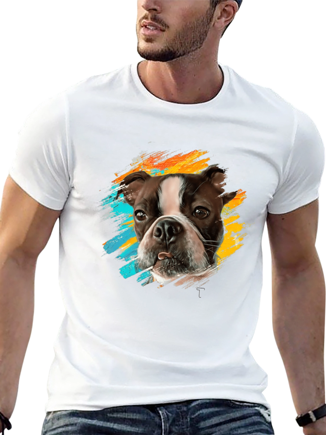 Dog Breed Graphic Print Black T-Shirt