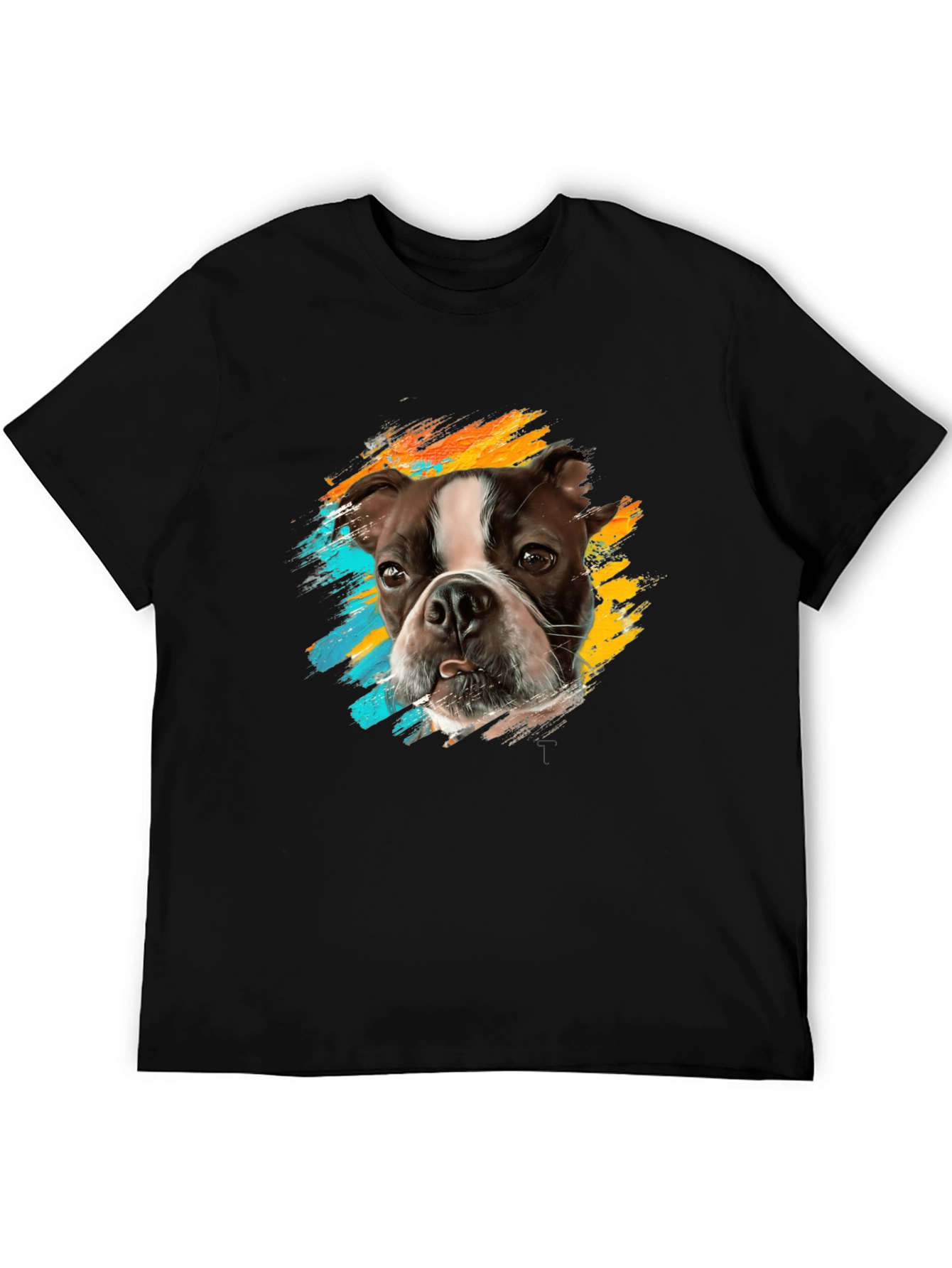 Dog Breed Graphic Print Black T-Shirt