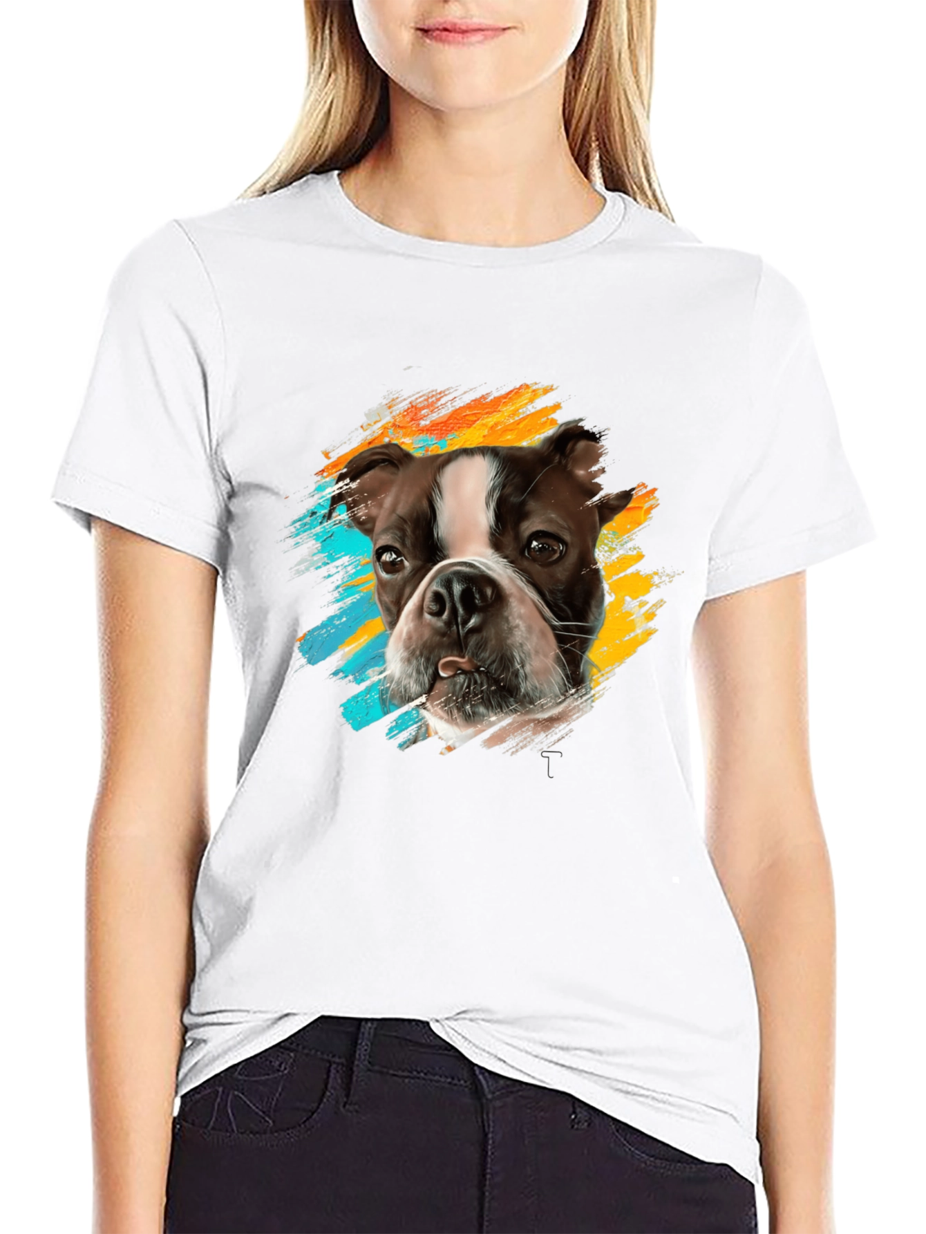 Dog Breed Graphic Print Black T-Shirt