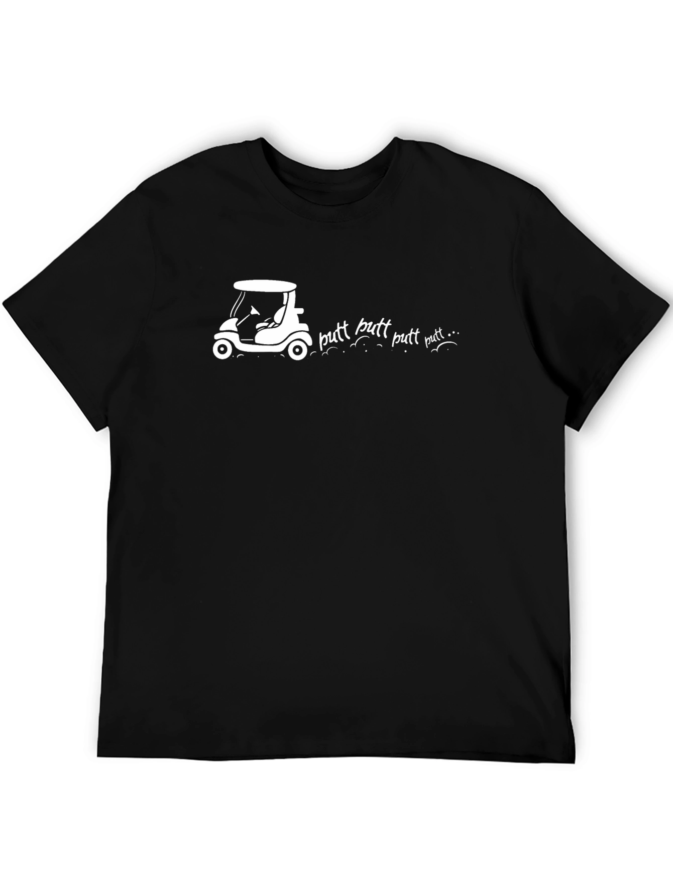 Golf Cart Putt T-Shirt - Black Cotton Tee