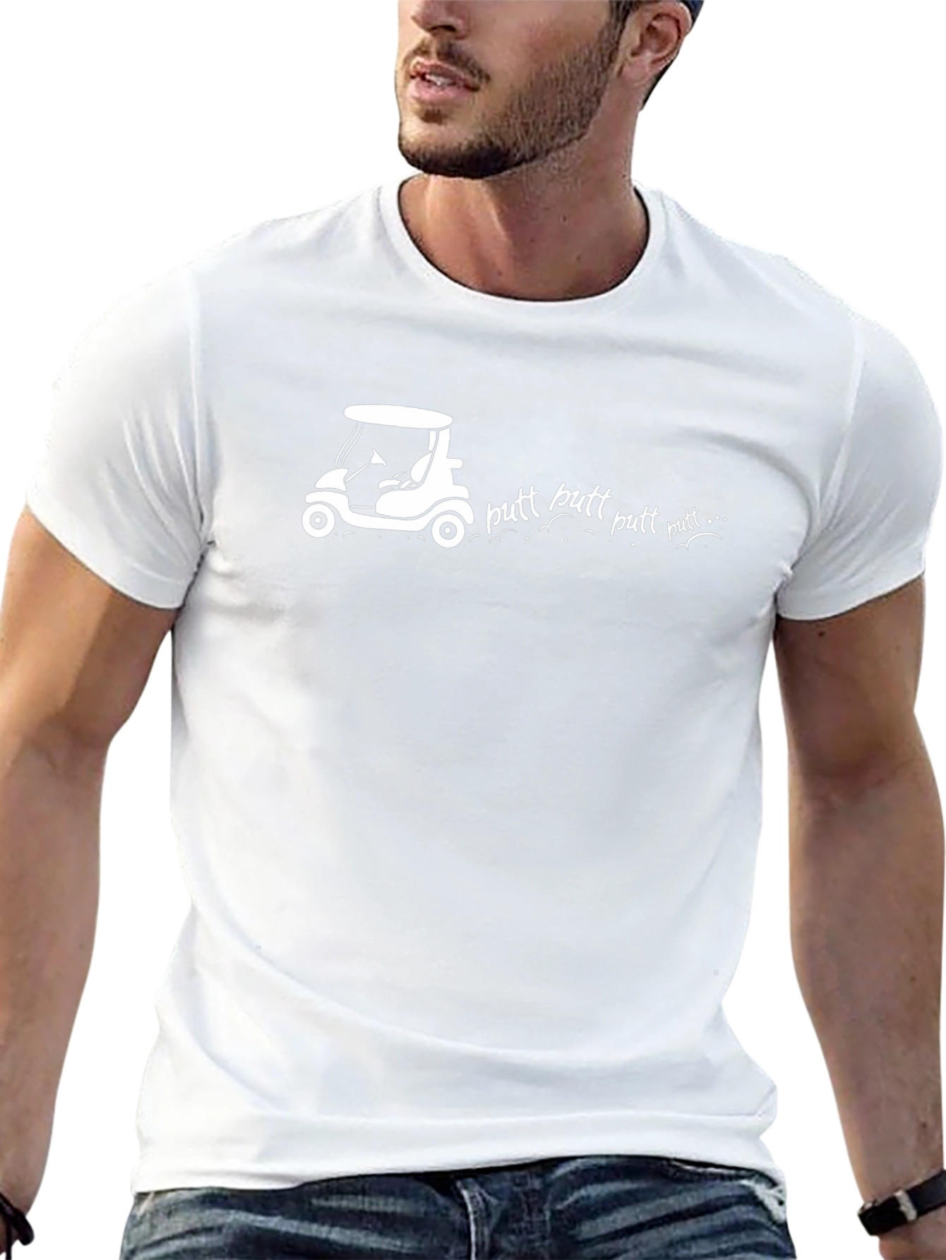 Golf Cart Putt T-Shirt - Black Cotton Tee