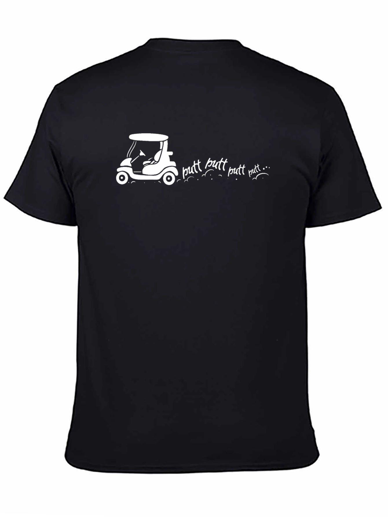 Golf Cart Putt T-Shirt - Black Cotton Tee