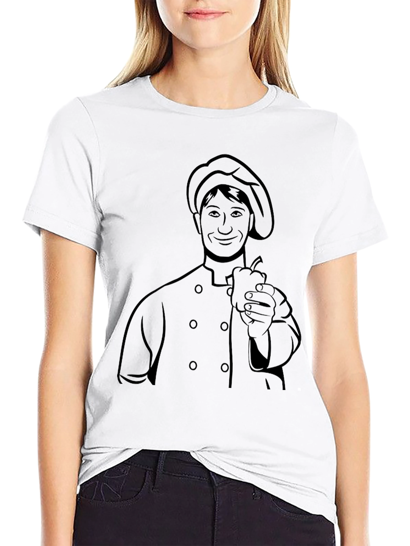 Chef Graphic Tee - Black Crew Neck T-Shirt