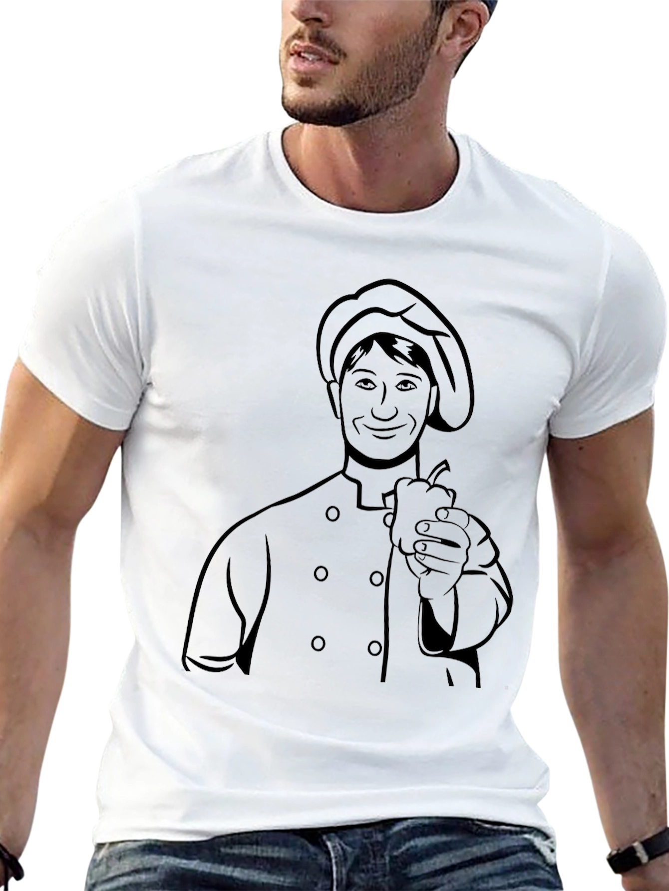 Chef Graphic Tee - Black Crew Neck T-Shirt