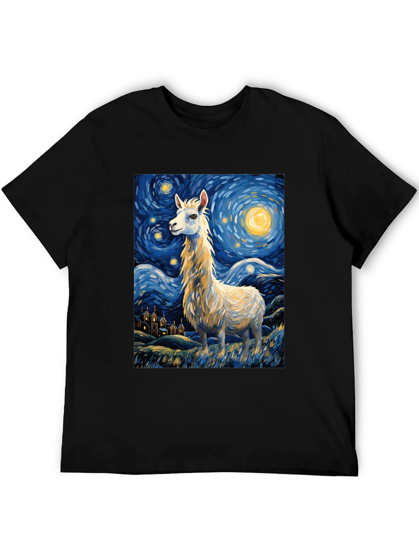 Starry Night Llama Tee - Artistic Comfort