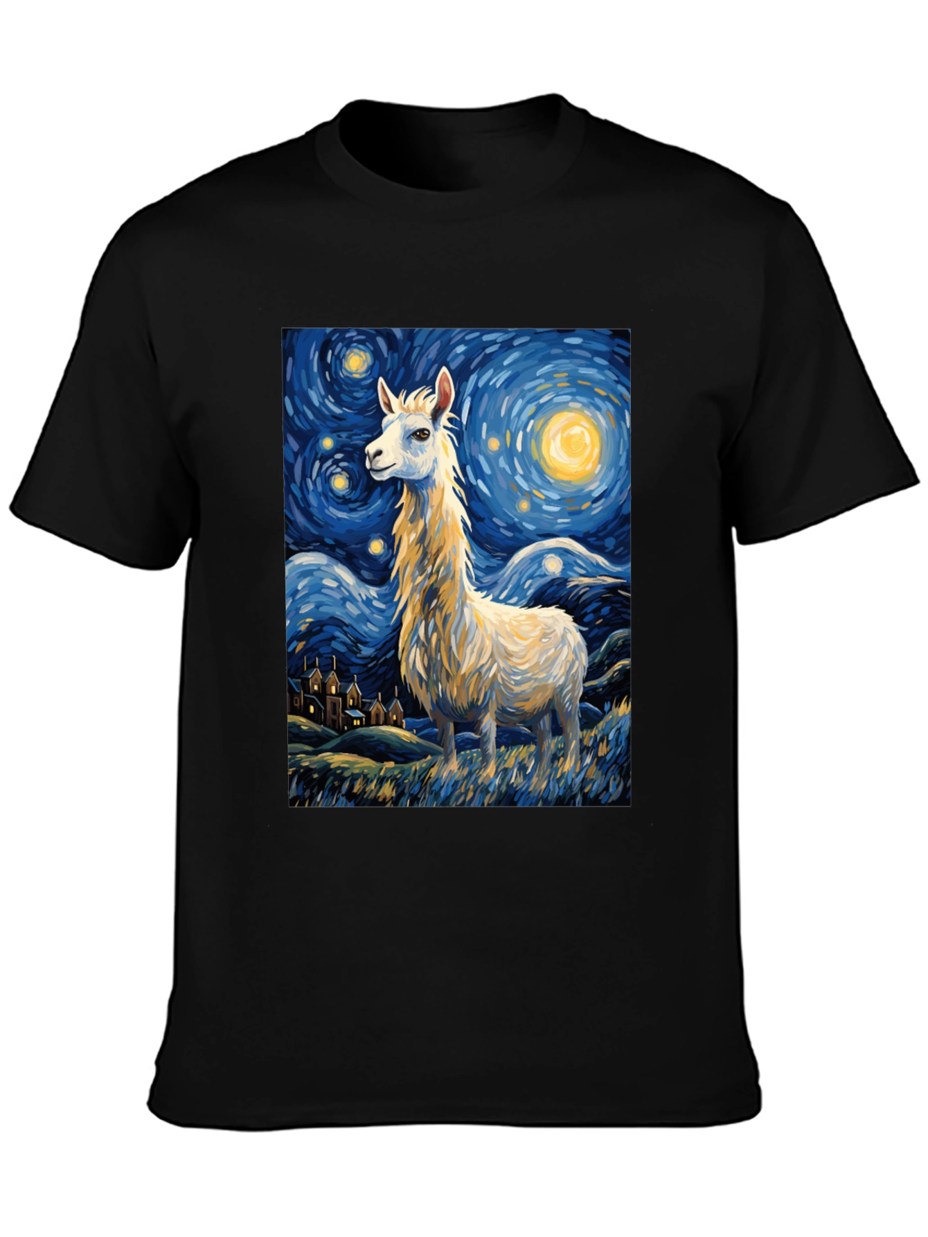 Starry Night Llama Tee - Artistic Comfort