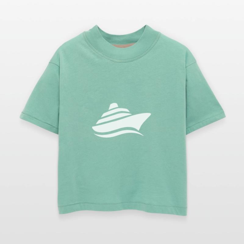Minimalistic cruise ship travel silhouette design