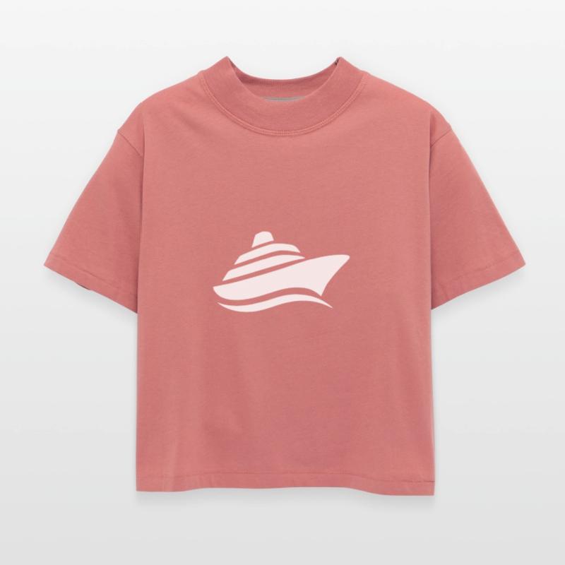 Minimalistic cruise ship travel silhouette design