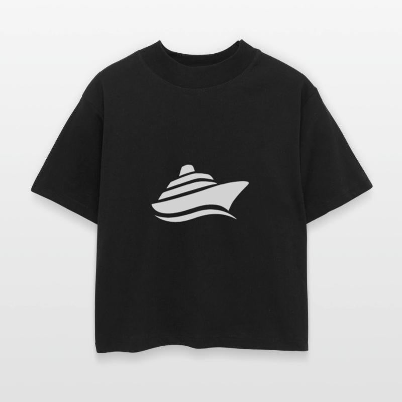 Minimalistic cruise ship travel silhouette design
