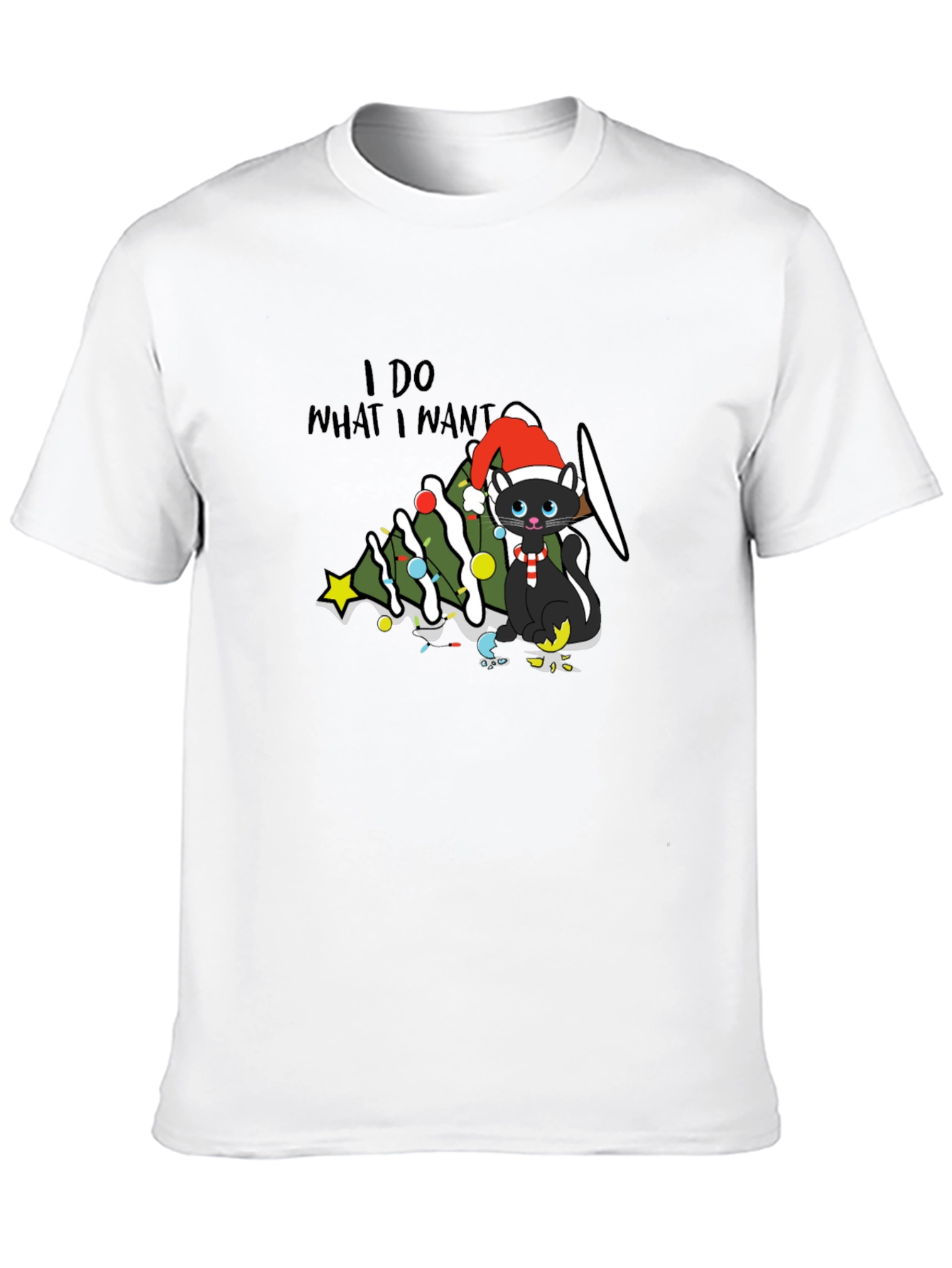 I Do What I Want Christmas Cat T-Shirt