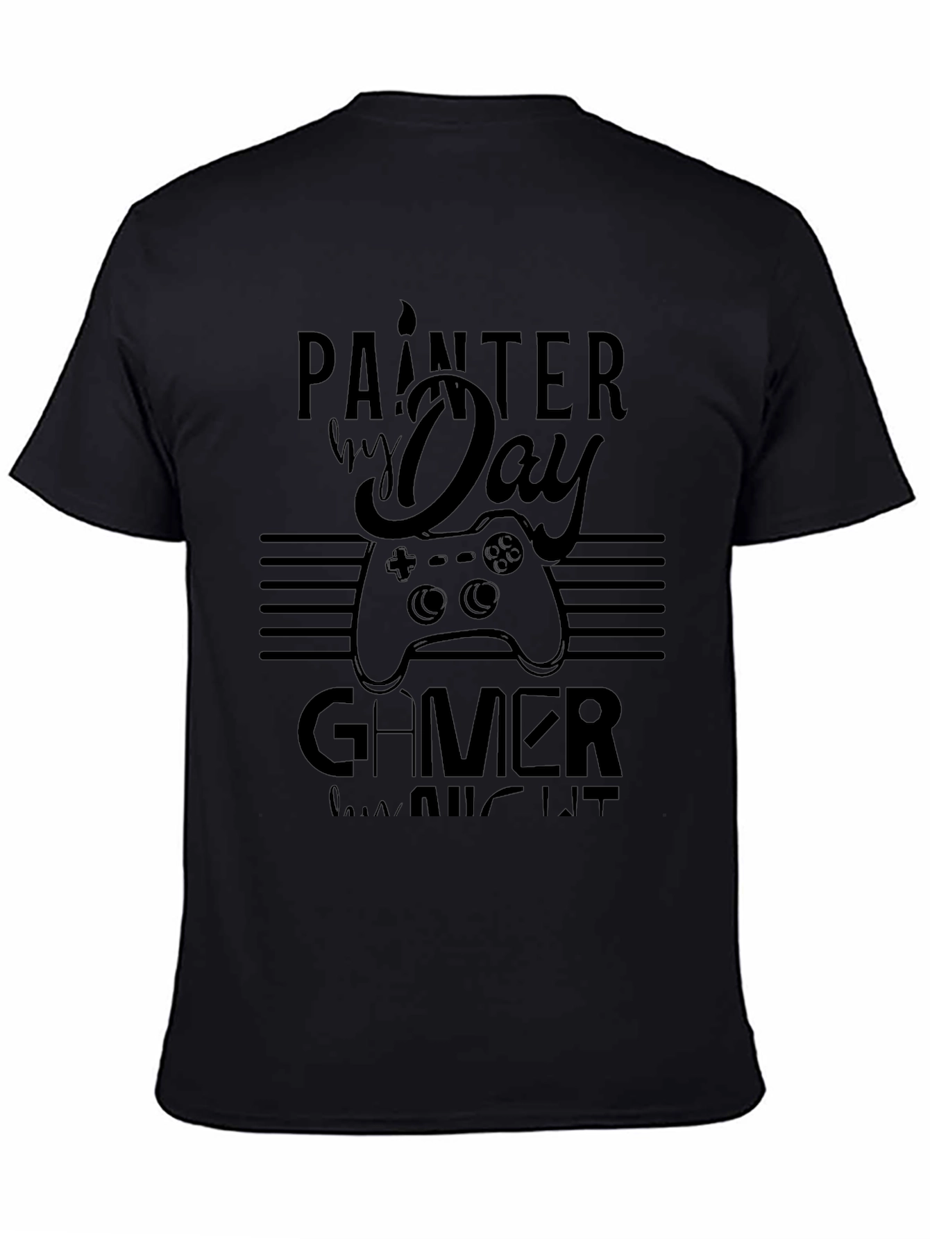 Painter by Day Gamer by Night Black T-Shirt