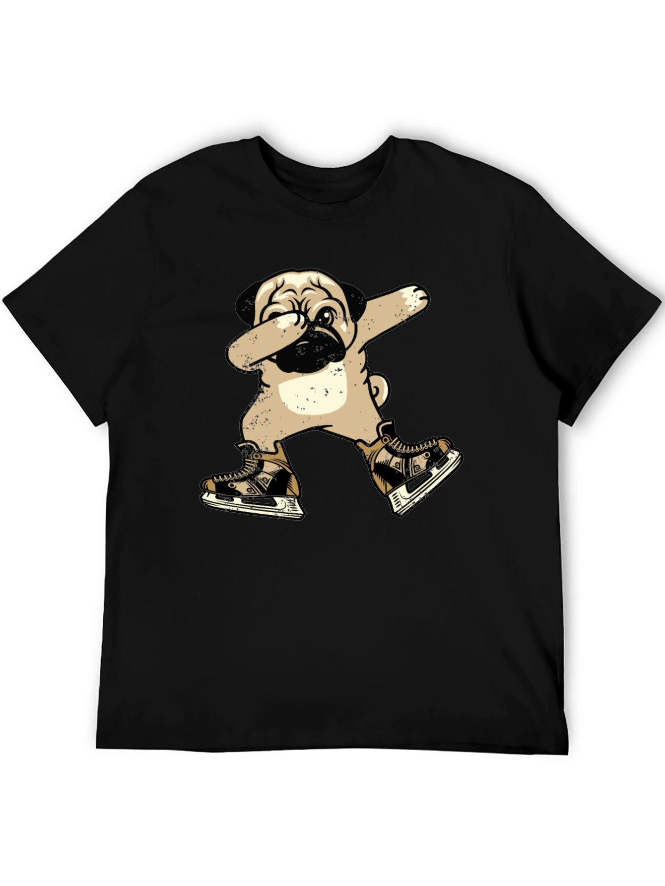 Pug Dabbing in Skates T-Shirt - Unique Graphic Tee