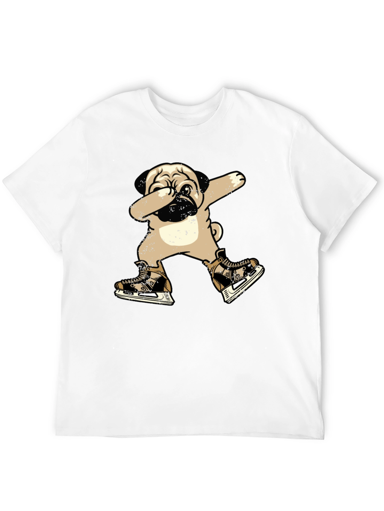 Pug Dabbing in Skates T-Shirt - Unique Graphic Tee
