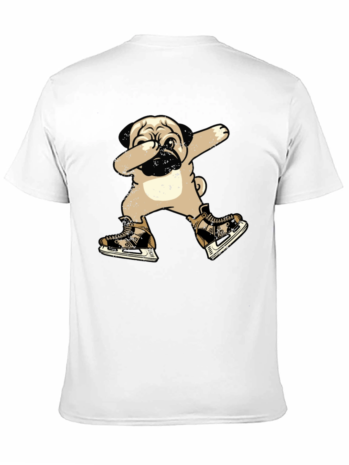 Pug Dabbing in Skates T-Shirt - Unique Graphic Tee