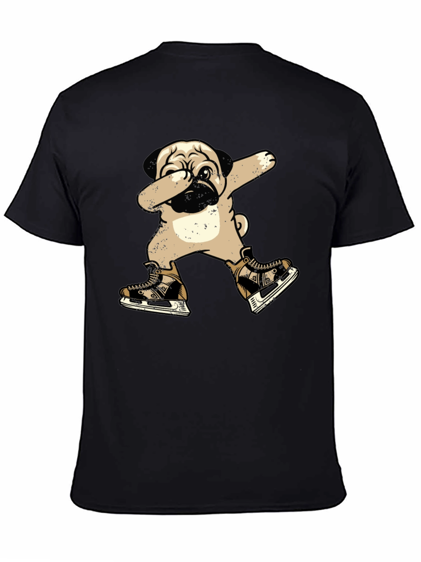Pug Dabbing in Skates T-Shirt - Unique Graphic Tee