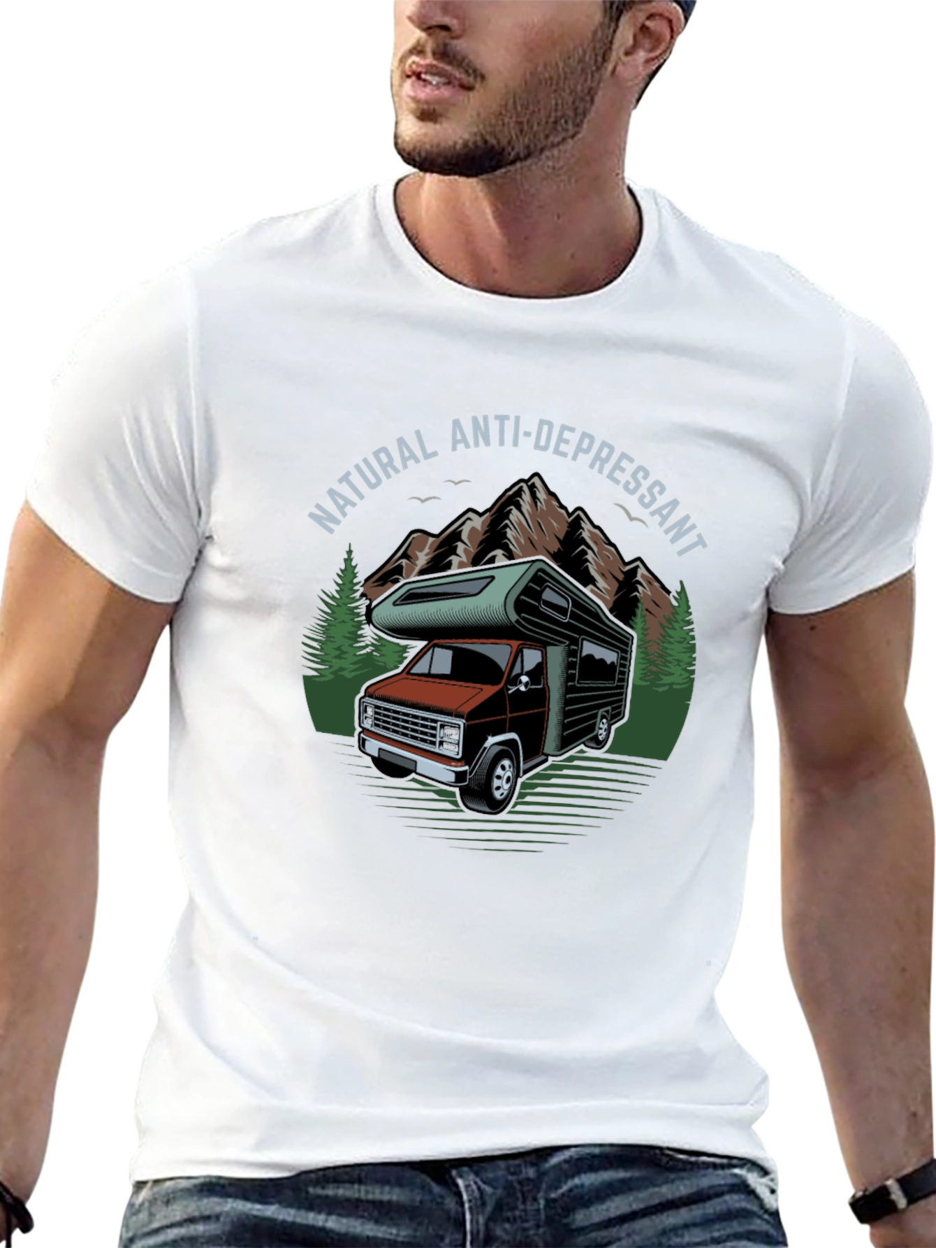 Natural Anti-Depressant Camper Van Graphic T-Shirt