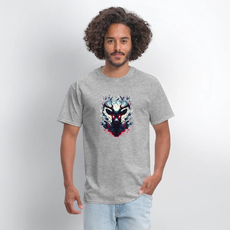 Mystical Deer with Fiery Aura in Enchanted Forest