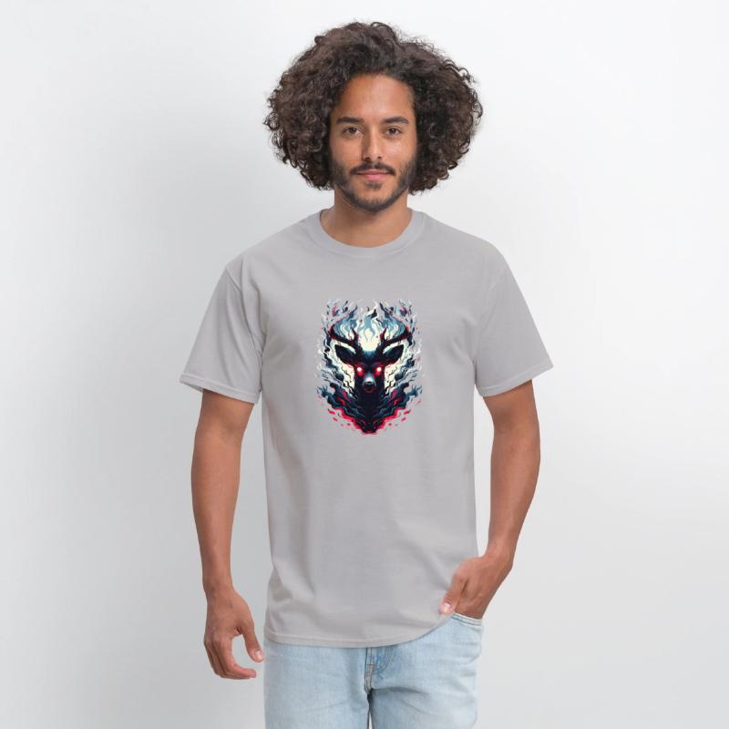 Mystical Deer with Fiery Aura in Enchanted Forest