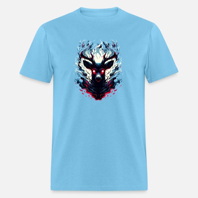 Mystical Deer with Fiery Aura in Enchanted Forest
