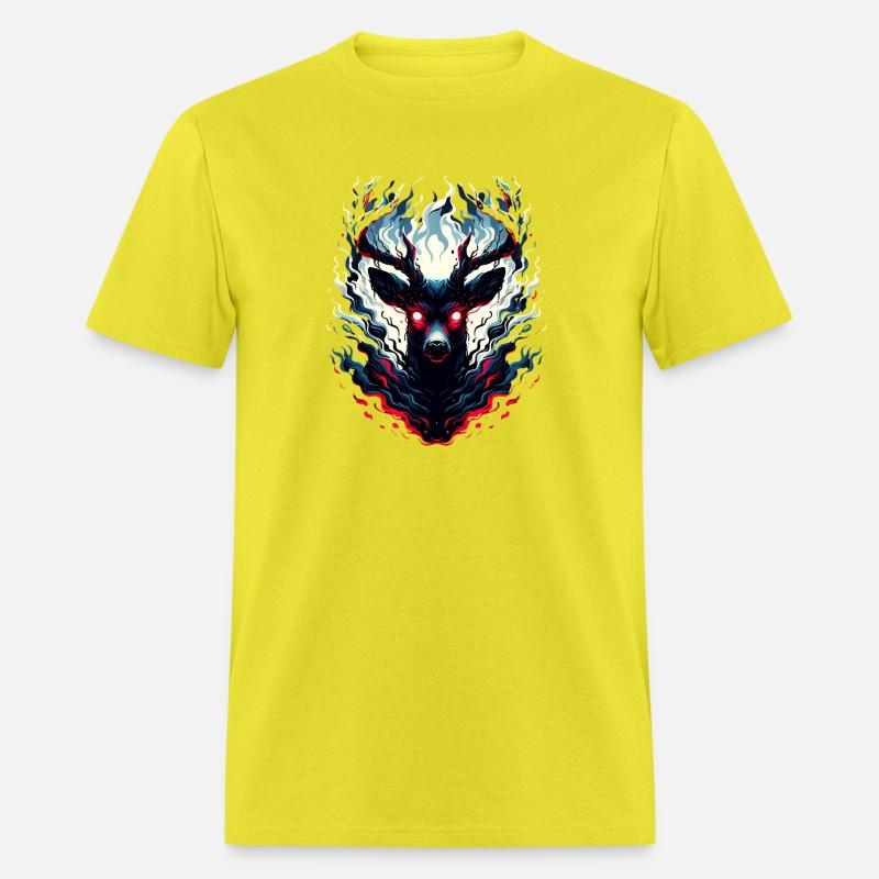 Mystical Deer with Fiery Aura in Enchanted Forest