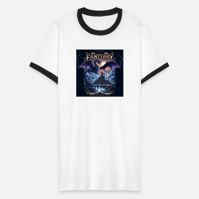 Mythical Dragon Over Fantasy Castle