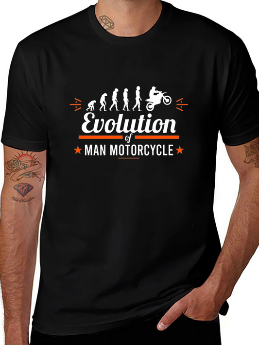 Evolution of Man Motorcycle Graphic T-Shirt