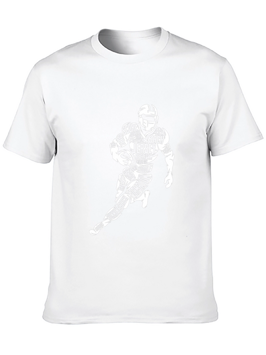 Football Word Art Black T-Shirt