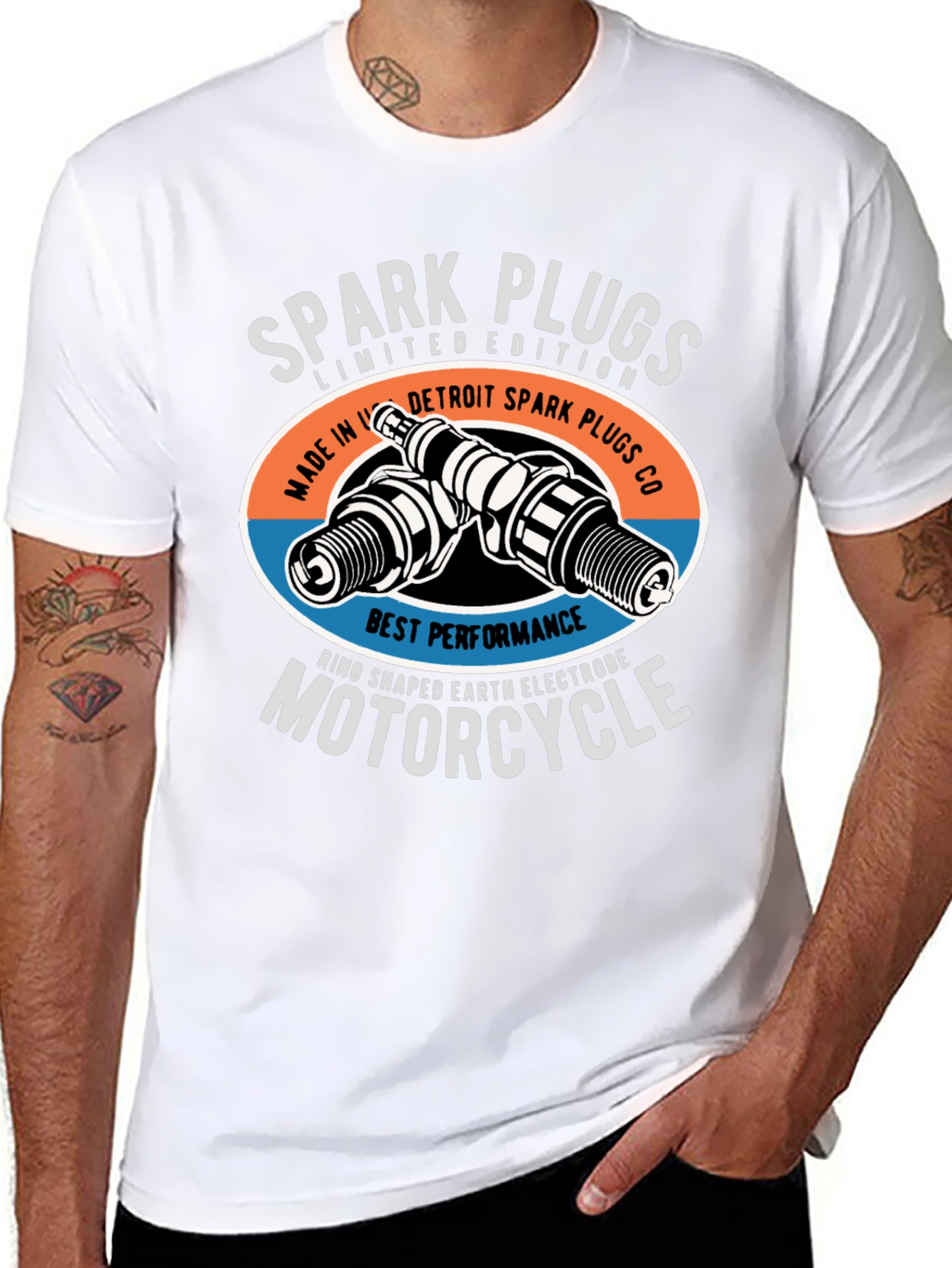 Motorcycle Spark Plugs Graphic T-Shirt